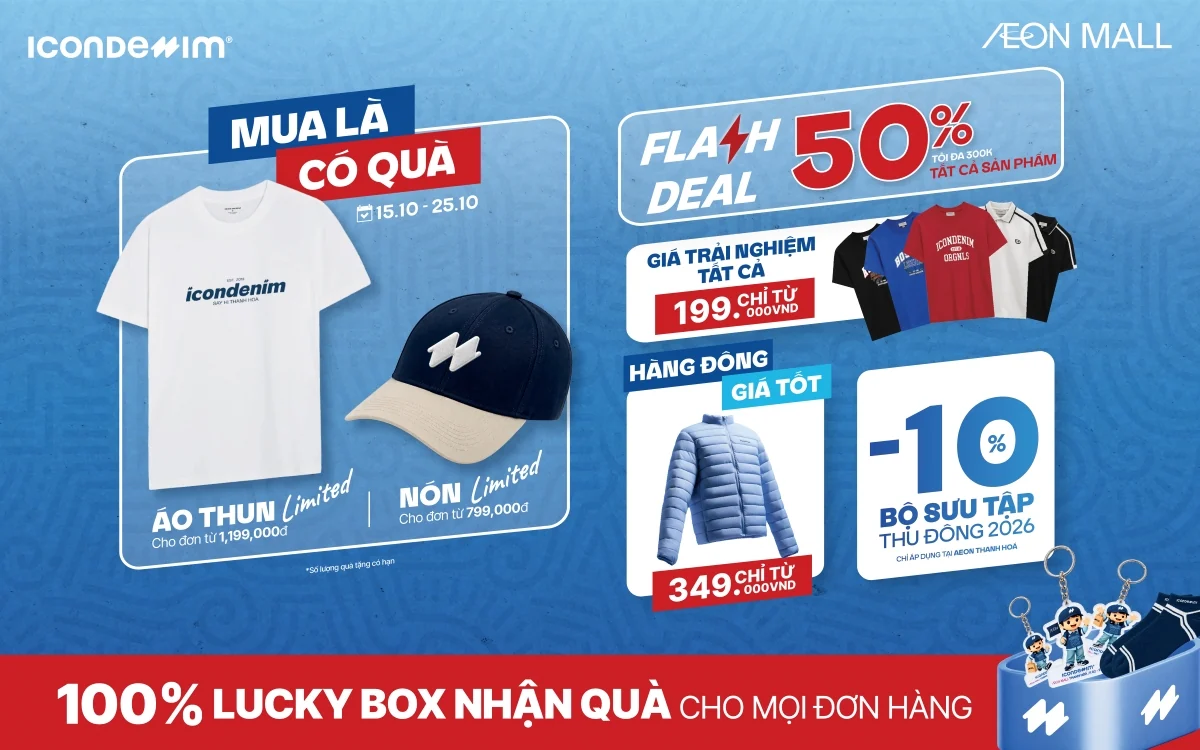ICONDENIM đưa Mall Store thứ 3 đến AEON MALL Thanh Hóa , bước đi chiến lược đến gần khách hàng Bắc Trung bộ