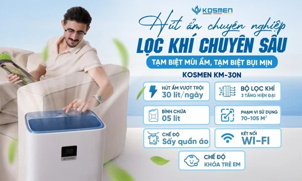 Máy hút ẩm kiêm lọc không khí - giải pháp kép cho những ngày mưa ẩm