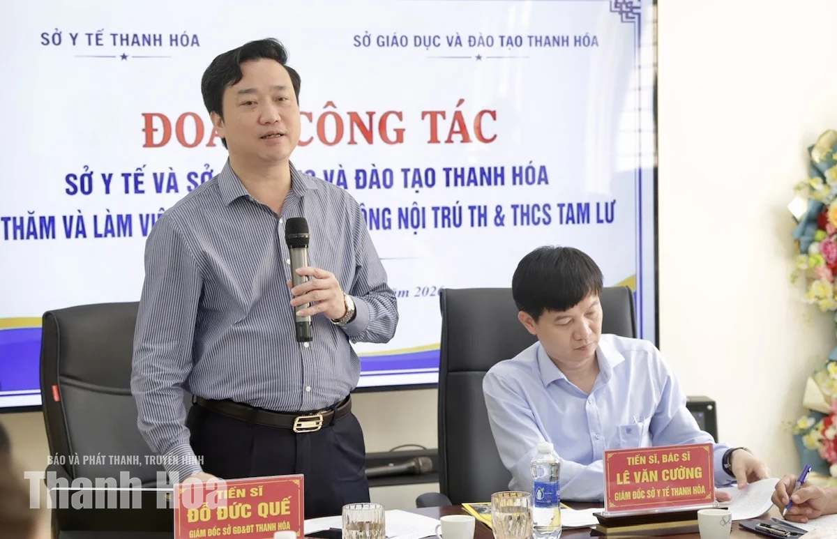Đoàn công tác liên ngành Y tế, Giáo dục làm việc tại Trường Phổ thông nội trú Tiểu học và THCS Tam Lư