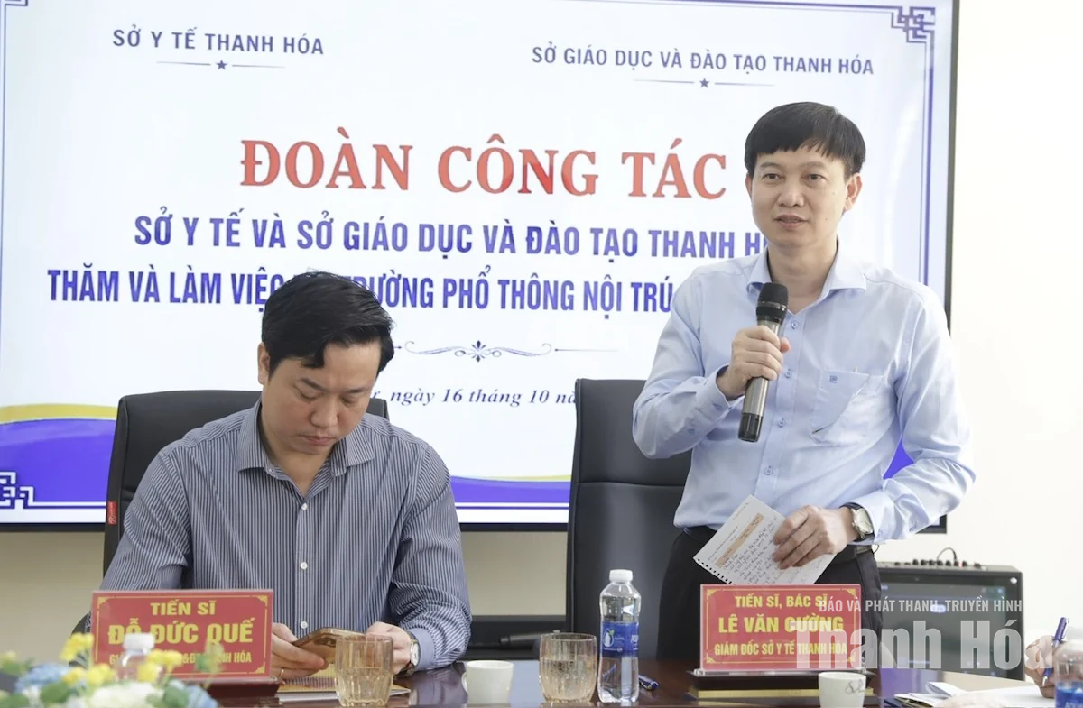 Đoàn công tác liên ngành Y tế, Giáo dục làm việc tại Trường Phổ thông nội trú Tiểu học và THCS Tam Lư