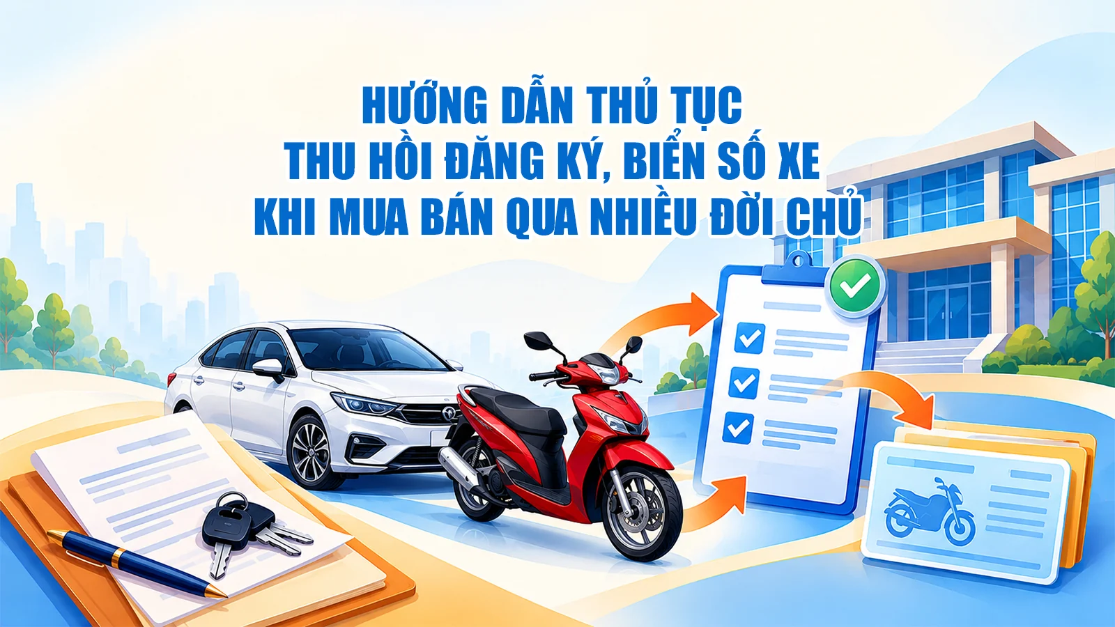 Hướng dẫn thủ tục thu hồi đăng ký, biển số xe khi mua bán qua nhiều đời chủ