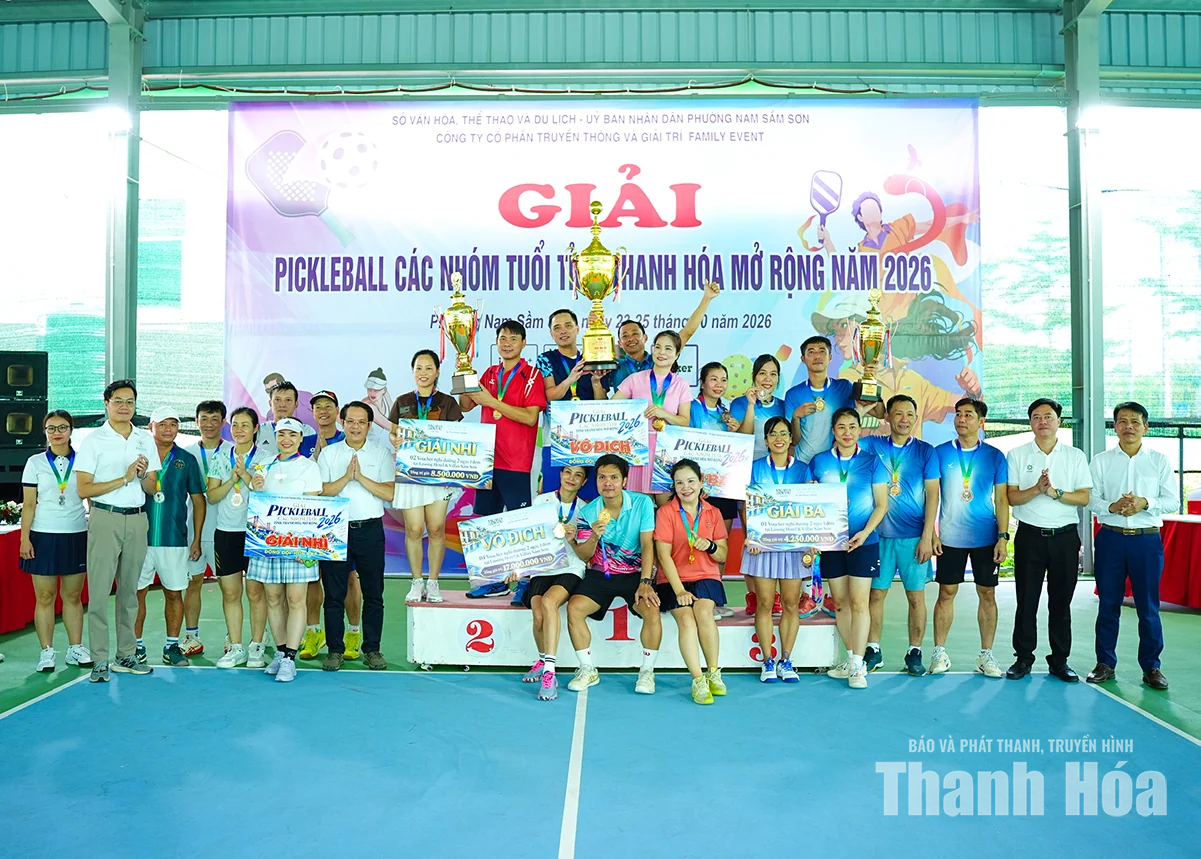 Giải Pickleball các nhóm tuổi tỉnh Thanh Hóa mở rộng năm 2026 khép lại thành công