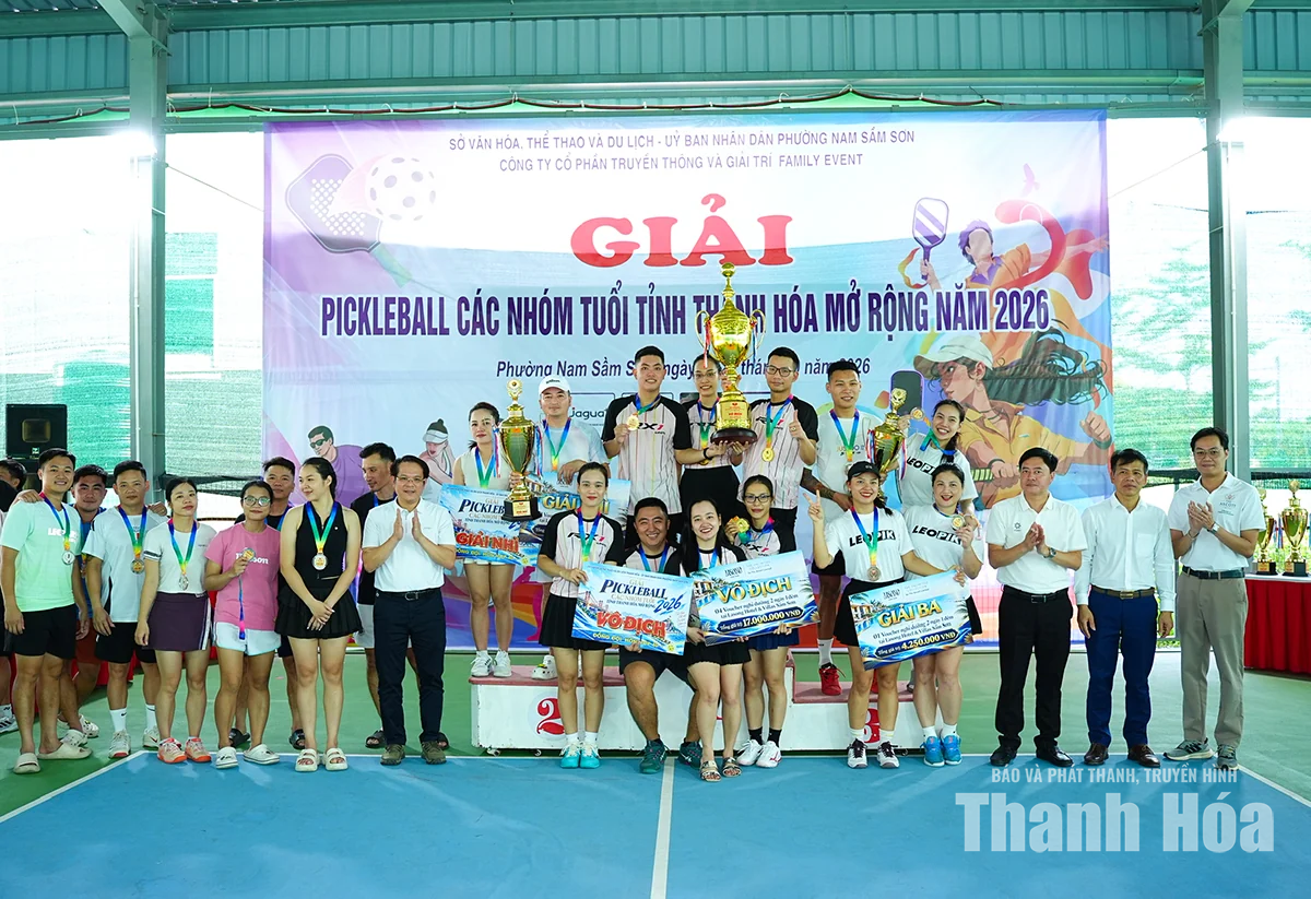 Giải Pickleball các nhóm tuổi tỉnh Thanh Hóa mở rộng năm 2026 khép lại thành công