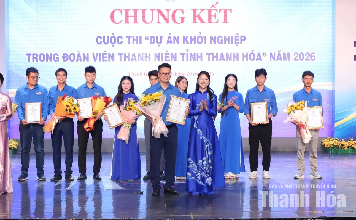 Trao giải cho 10 dự án lọt vào vòng chung kết “Dự án khởi nghiệp trong đoàn viên thanh niên tỉnh Thanh Hoá” năm 2026