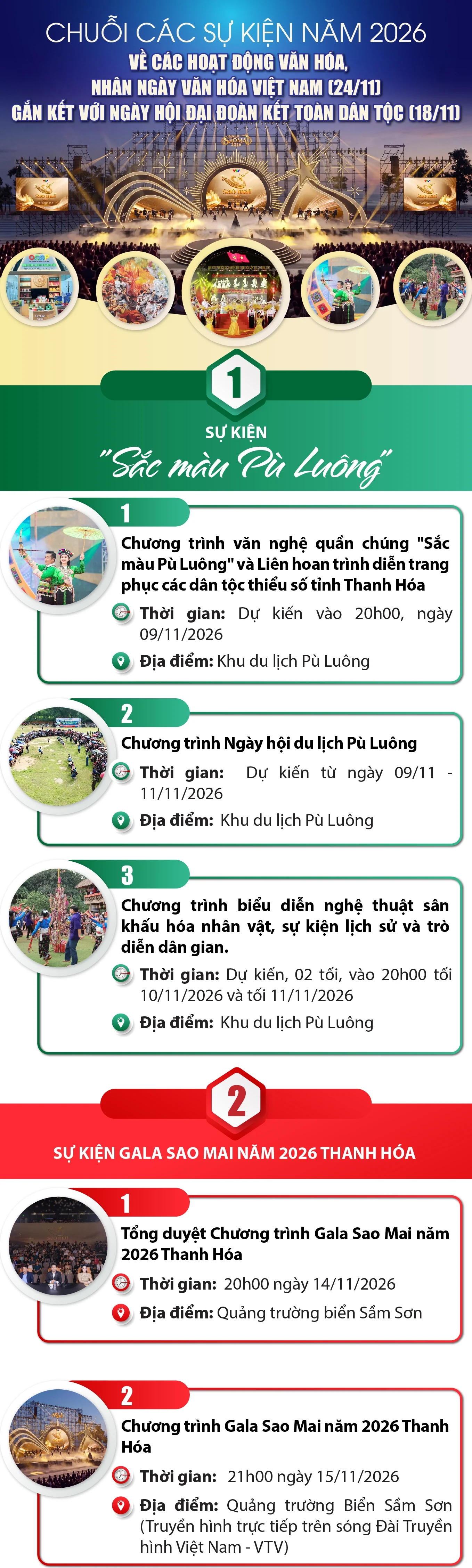 Chuỗi sự kiện năm 2026 về các hoạt động văn hóa nhân ngày văn hóa Việt Nam gắn kết với Ngày hội Đại đoàn kết toàn dân tộc