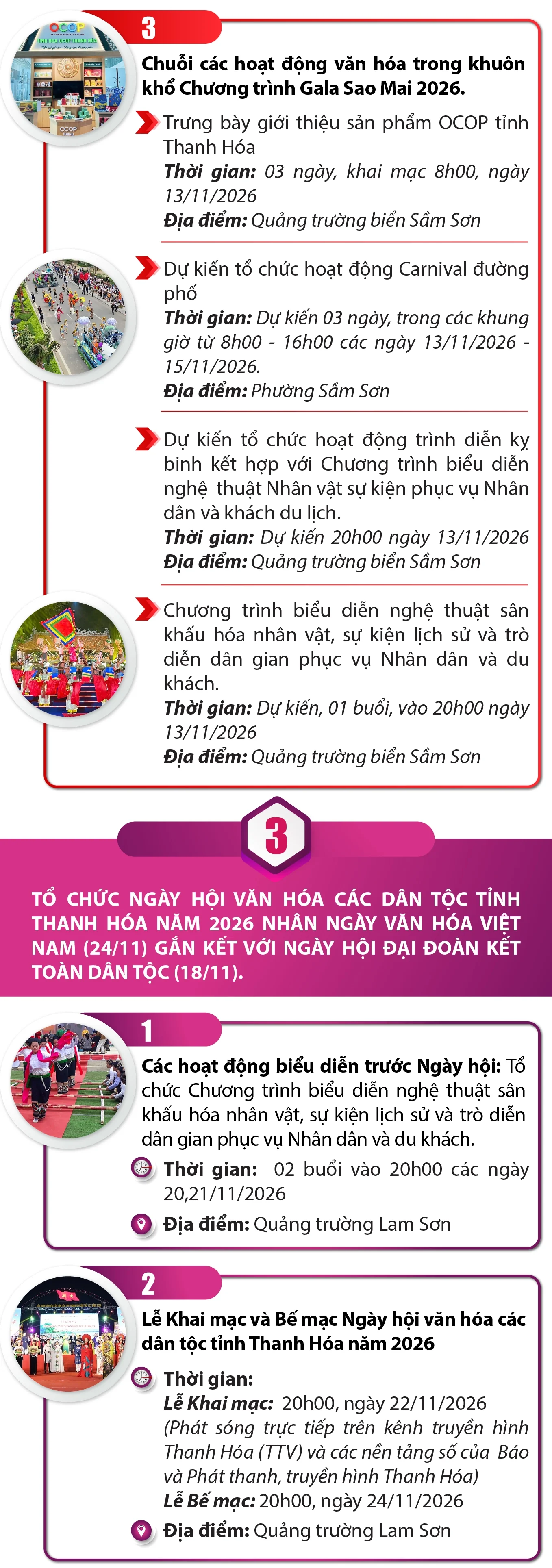 Chuỗi sự kiện năm 2026 về các hoạt động văn hóa nhân ngày văn hóa Việt Nam gắn kết với Ngày hội Đại đoàn kết toàn dân tộc