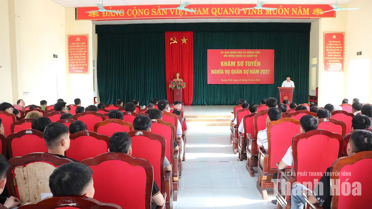 Xã Hoằng Tiến tổ chức sơ tuyển sức khỏe nghĩa vụ quân sự năm 2027