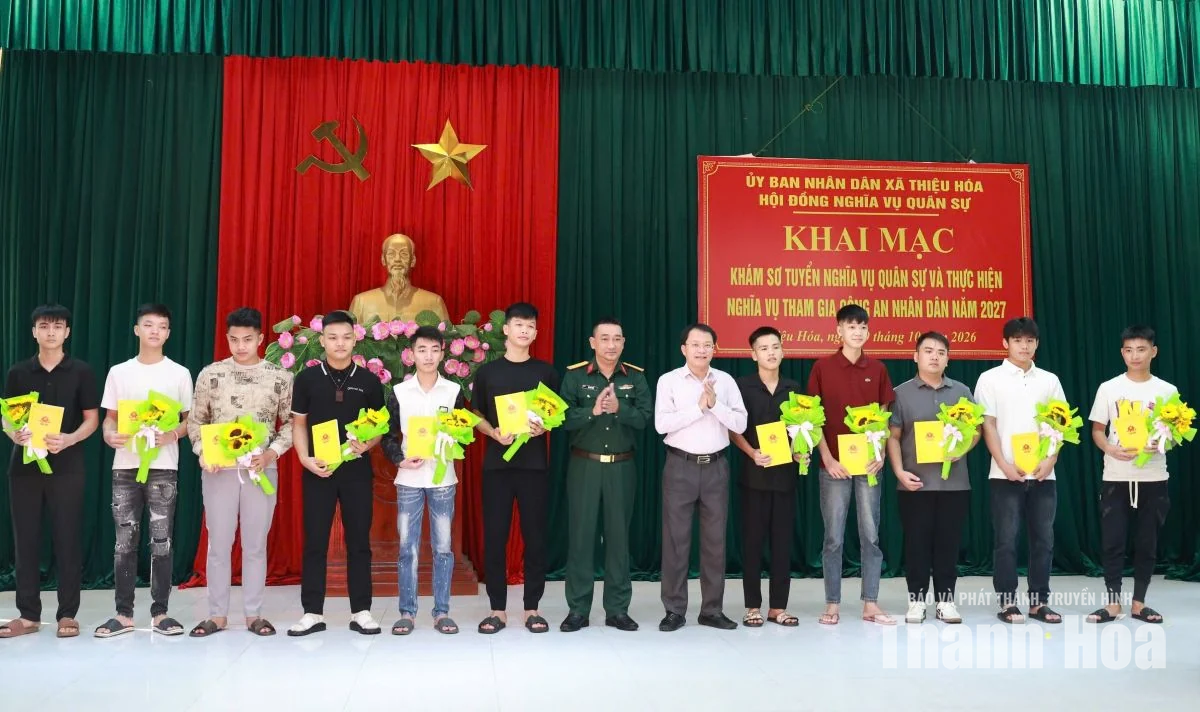 Thiệu Hóa có 38 thanh niên tình nguyện thực hiện nghĩa vụ quân sự và Công an nhân dân năm 2027