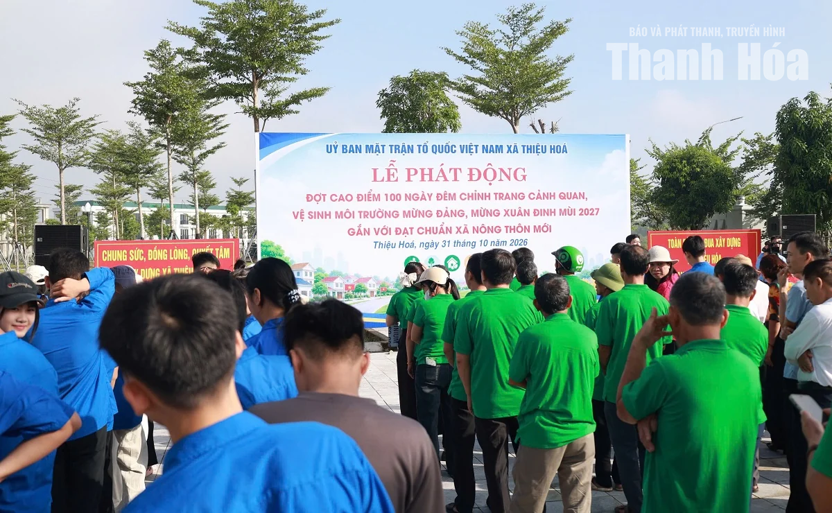 Thiệu Hóa phát động đợt cao điểm “100 ngày đêm chỉnh trang cảnh quan, vệ sinh môi trường mừng Đảng, mừng Xuân Đinh Mùi 2027