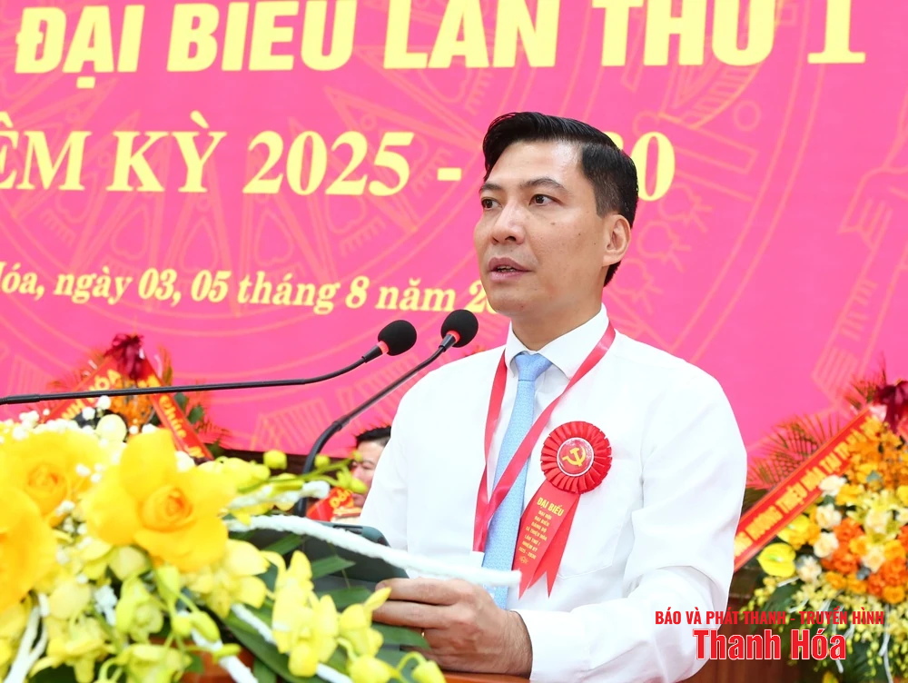 Phó Bí thư Thường trực Tỉnh ủy Lại Thế Nguyên dự Đại hội đại biểu Đảng bộ xã Thiệu Hóa