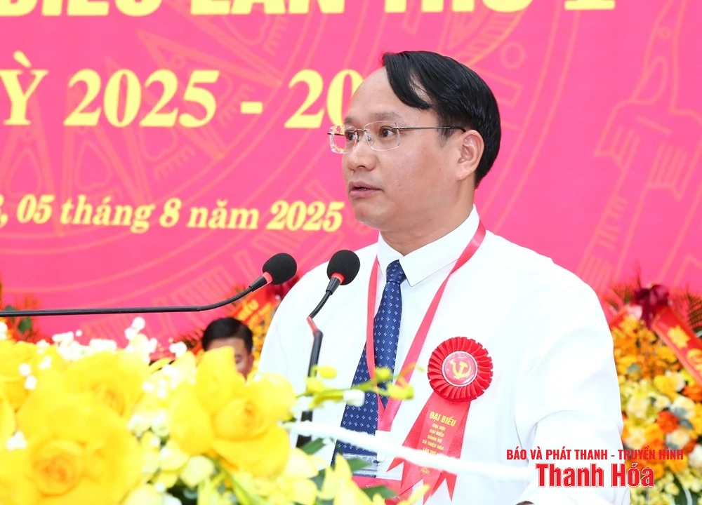 Phó Bí thư Thường trực Tỉnh ủy Lại Thế Nguyên dự Đại hội đại biểu Đảng bộ xã Thiệu Hóa