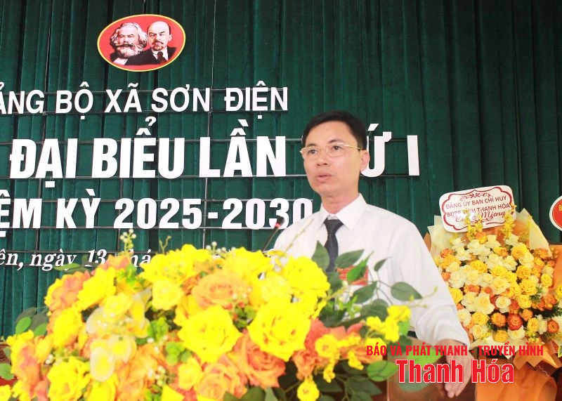 Phó Chủ tịch Thường trực HĐND tỉnh Lê Tiến Lam dự Đại hội đại biểu Đảng bộ xã Sơn Điện