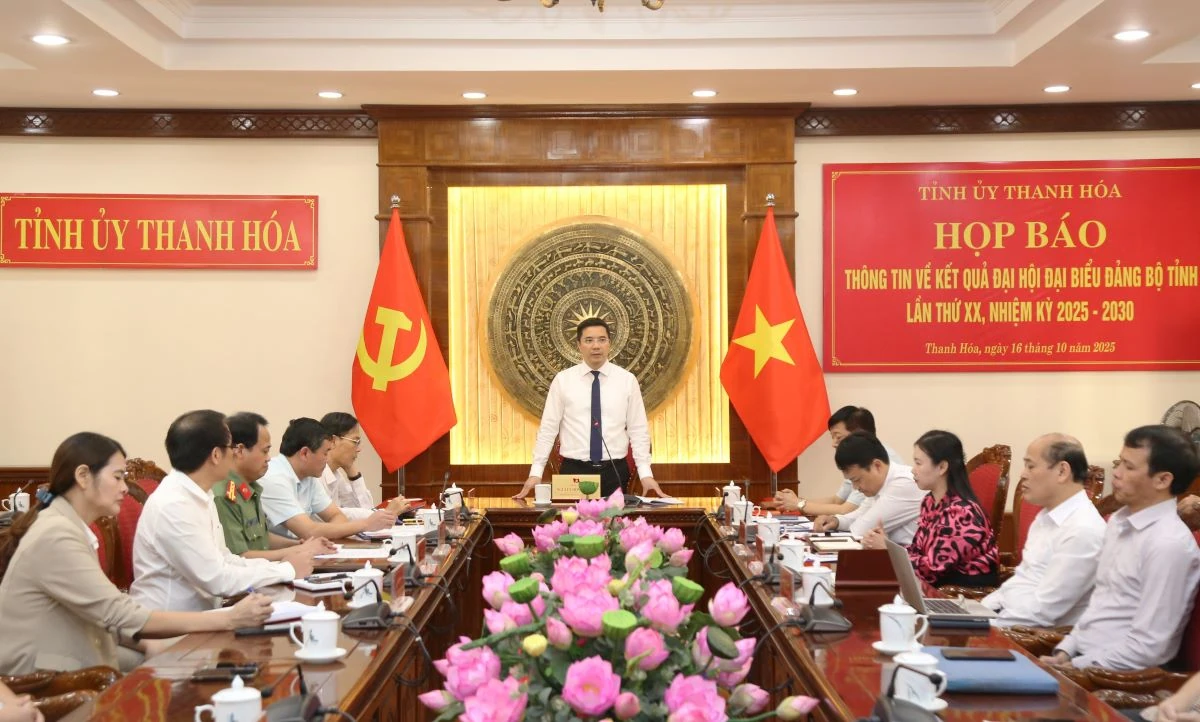 Họp báo thông tin về kết quả Đại hội Đại biểu Đảng bộ tỉnh Thanh Hóa lần thứ XX