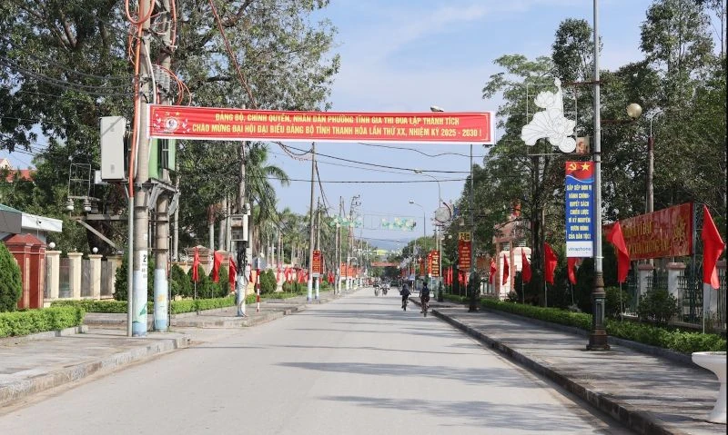 Khí thế chào mừng Đại hội đại biểu Đảng bộ tỉnh Thanh Hóa lần thứ XX tại phường Tĩnh Gia