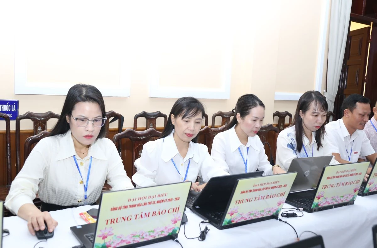 Hơn 60 cơ quan báo chí tác nghiệp tại Đại hội đại biểu Đảng bộ tỉnh Thanh Hóa lần thứ XX