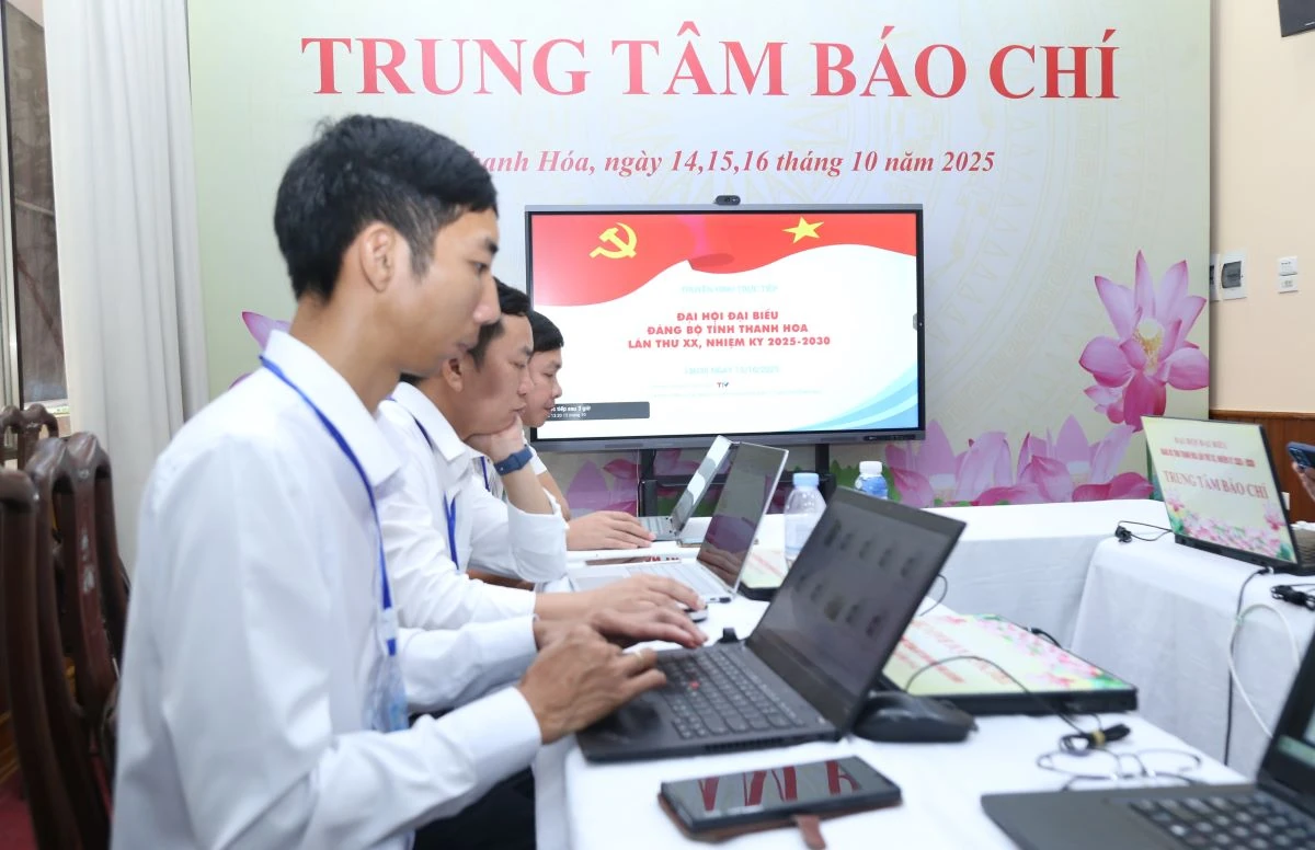 Hơn 60 cơ quan báo chí tác nghiệp tại Đại hội đại biểu Đảng bộ tỉnh Thanh Hóa lần thứ XX