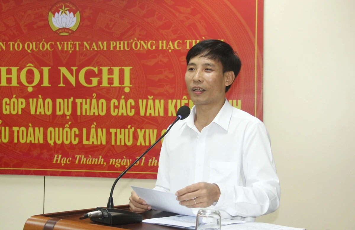 MTTQ phường Hạc Thành lấy ý kiến góp ý dự thảo các văn kiện trình Đại hội XIV của Đảng