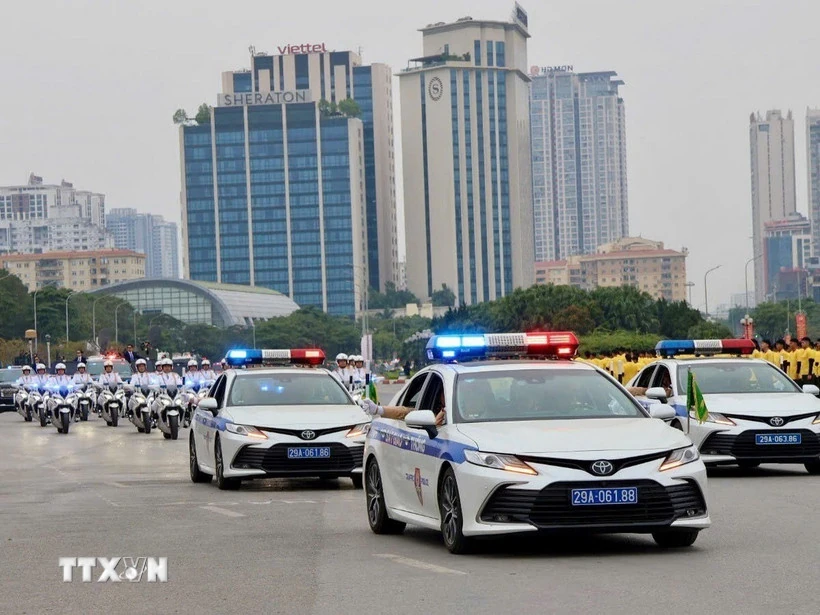 Bảo đảm trật tự giao thông phục vụ sơ duyệt, diễn tập bảo vệ Đại hội Đảng