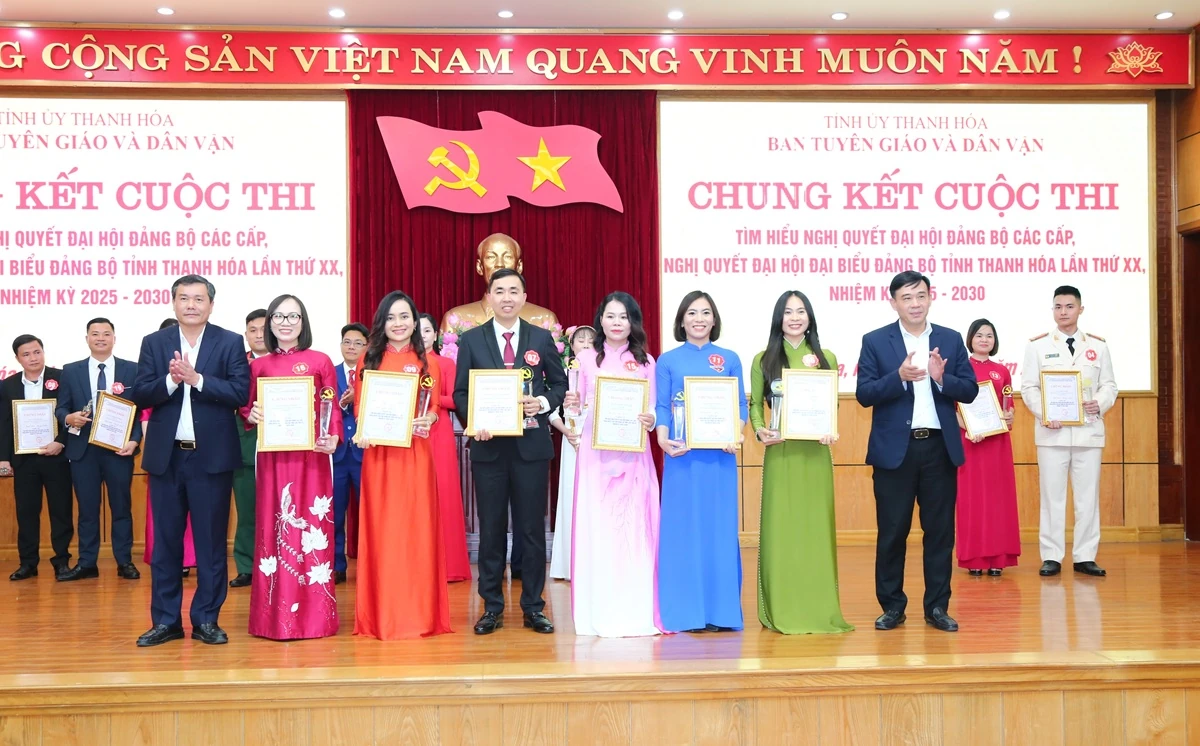 20 thí sinh xuất sắc đoạt giải cuộc thi tìm hiểu nghị quyết Đại hội Đảng bộ các cấp