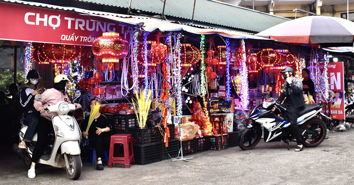 Brilliant red Tet decorations.