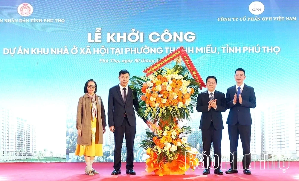 Groundbreaking Ceremony for Social Housing Project in Thanh Mieu Ward