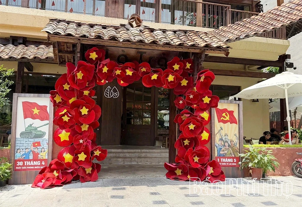A Vibrant Display of Flags and Flowers to Celebrate April 30 and May 1