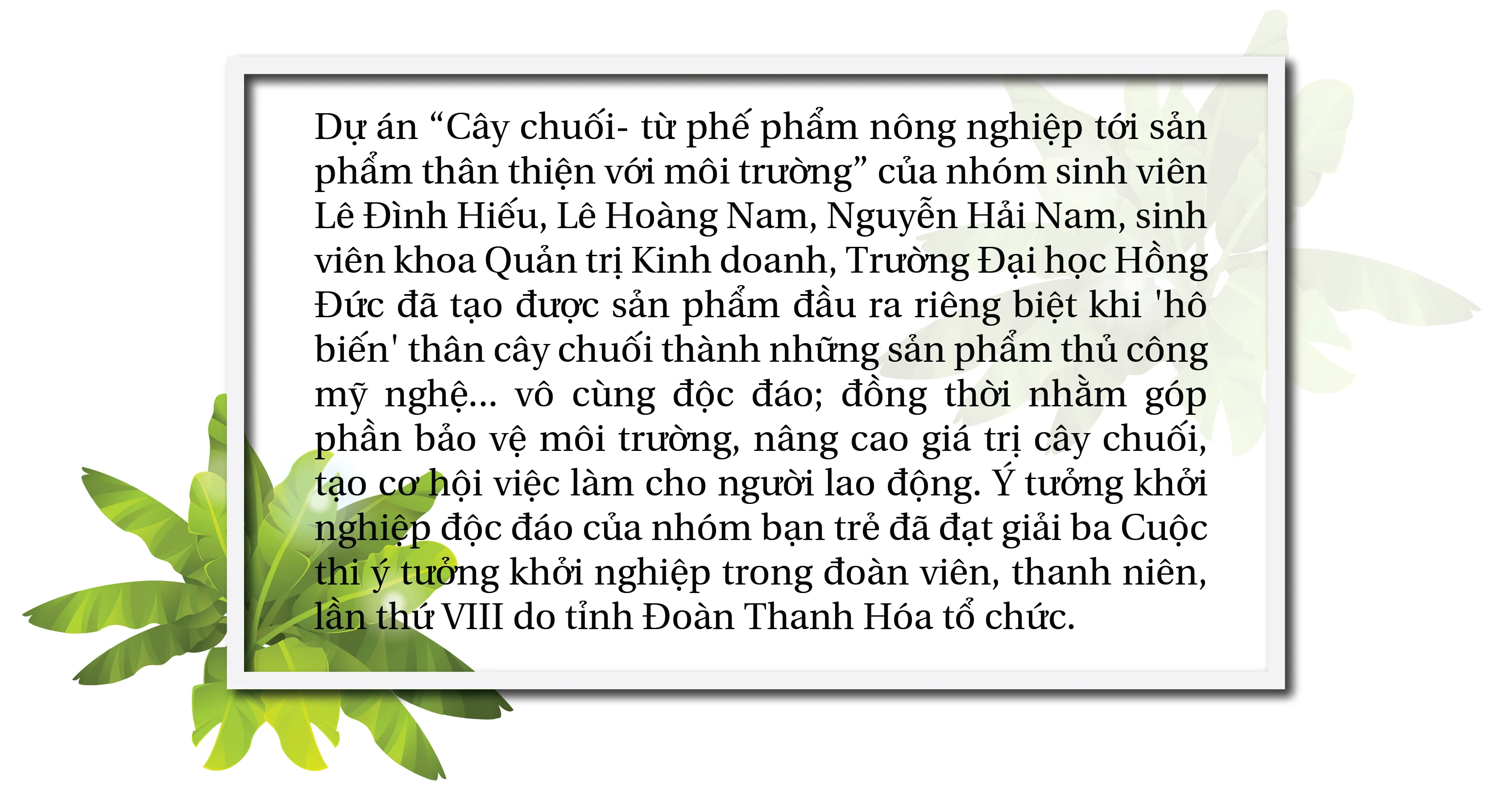 Những chàng trai với ý tưởng khởi nghiệp từ cây chuối
