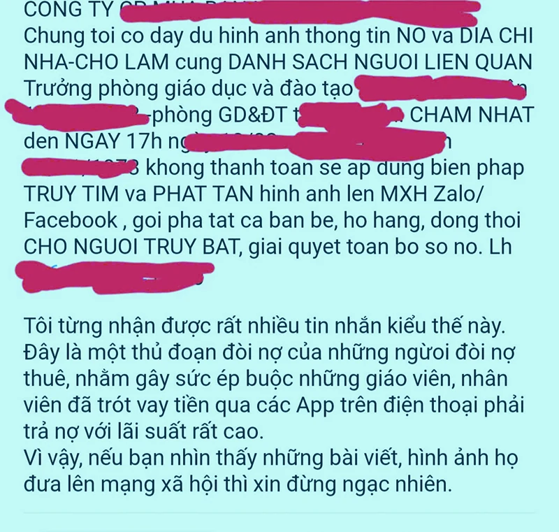 Tín dụng đen và cuộc “tấn công” nhà giáo