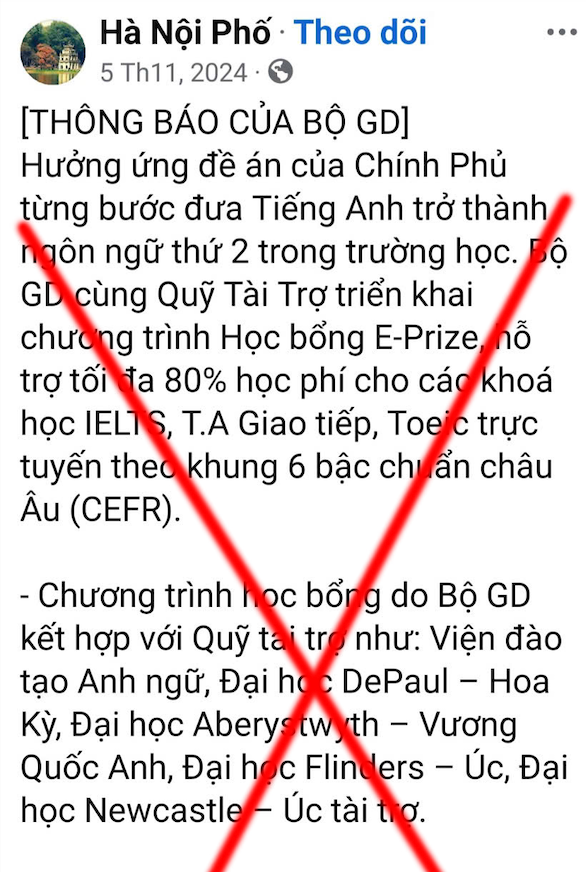 Bộ GD-ĐT cảnh báo trang Facebook mạo danh Bộ tổ chức thi, sự kiện