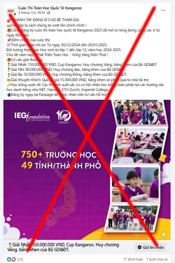 Bộ GD-ĐT cảnh báo trang Facebook mạo danh Bộ tổ chức thi, sự kiện