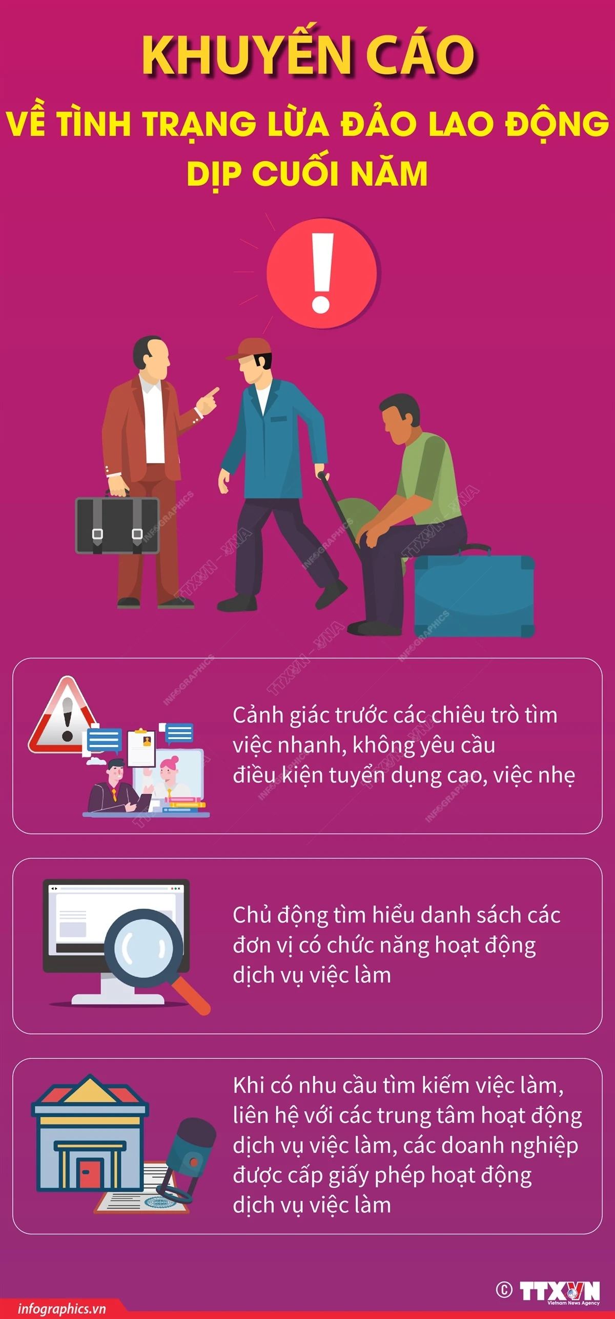 Khuyến cáo về lừa đảo lao động dịp cuối năm