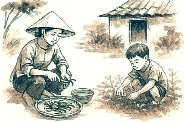 Canh cua tầm bóp của mẹ