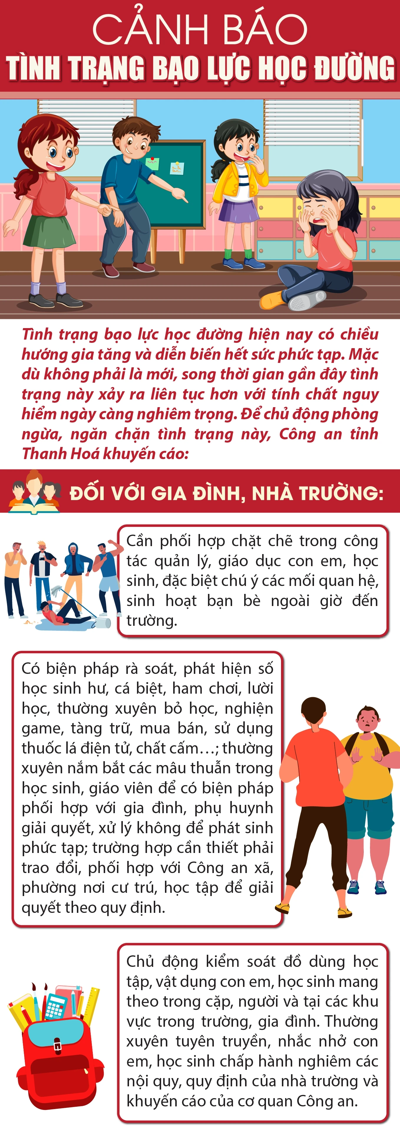 Cảnh báo tình trạng bạo lực học đường
