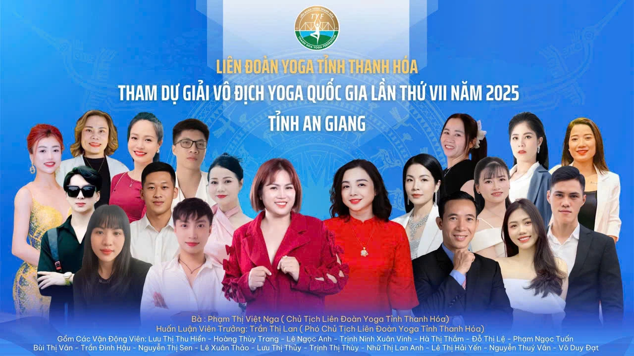 Đoàn VĐV tỉnh Thanh Hóa xuất quân tham gia Giải Vô địch Yoga quốc gia lần thứ VII – năm 2025 tại tỉnh An Giang