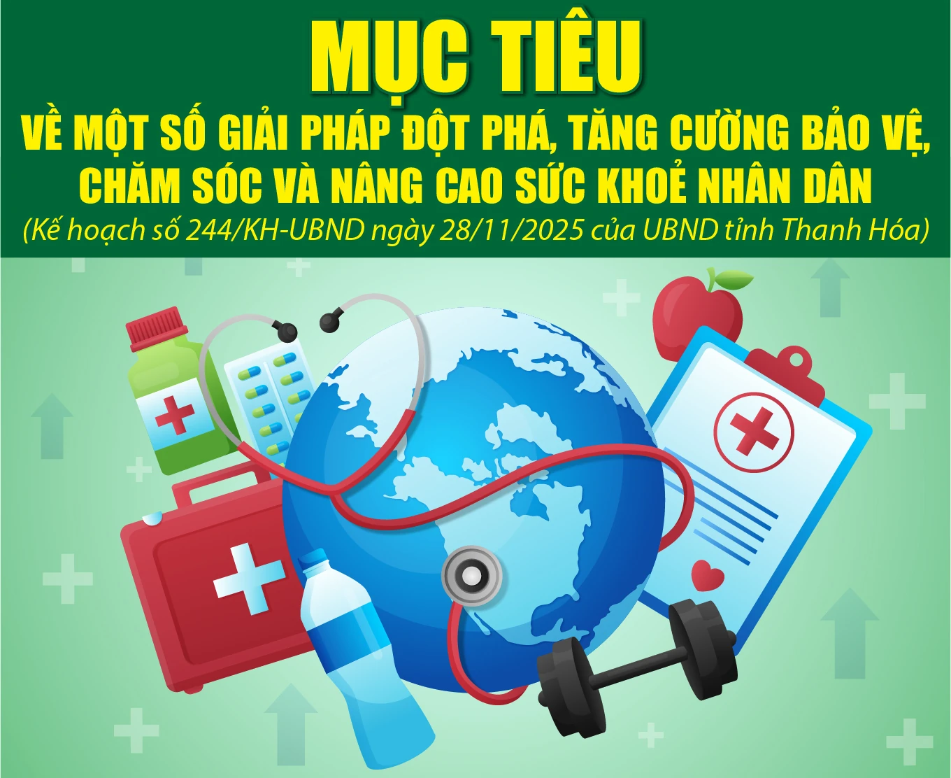 [Infographics] - Mục tiêu về một số giải pháp đột phá, tăng cường bảo vệ, chăm sóc và nâng cao sức khỏe Nhân dân