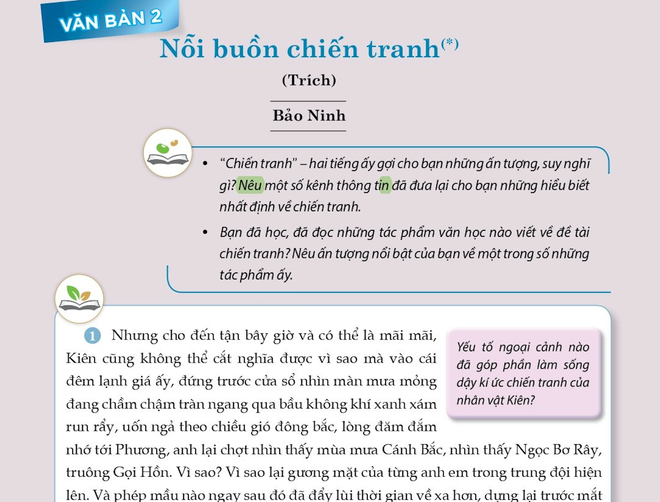 Vì sao tác phẩm “Nỗi buồn chiến tranh” được chọn đưa vào sách giáo khoa?
