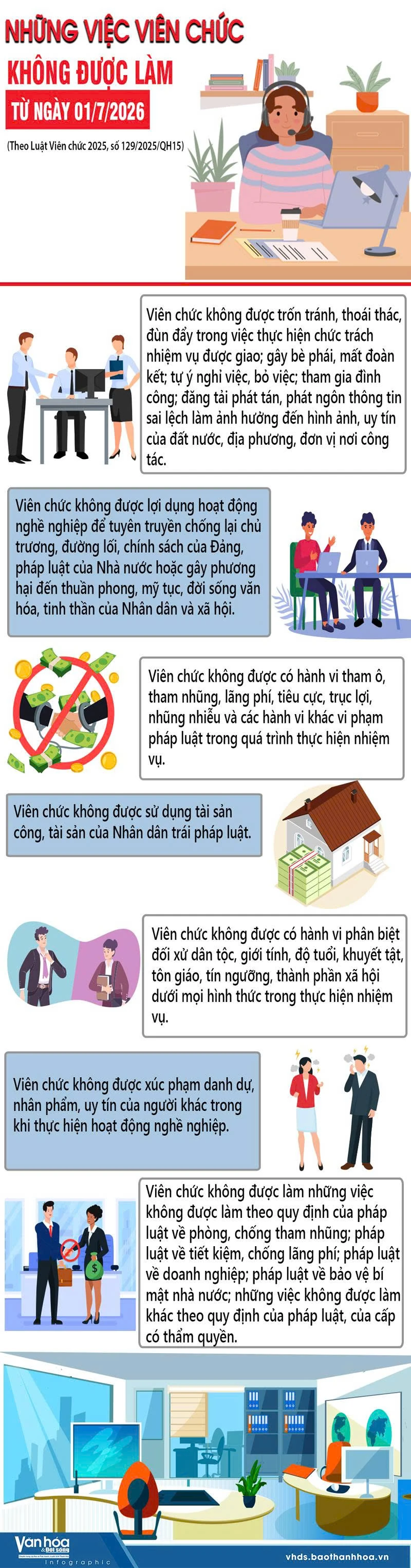 Những việc viên chức không được làm từ ngày 01/7/2026