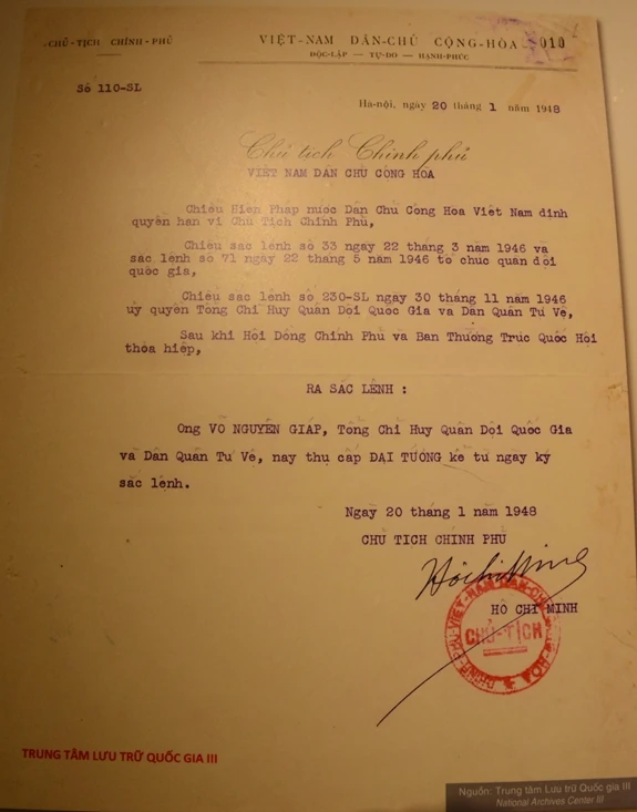 Ngày này năm xưa (20/1): Phong quân hàm Đại tướng cho đồng chí Võ Nguyên Giáp