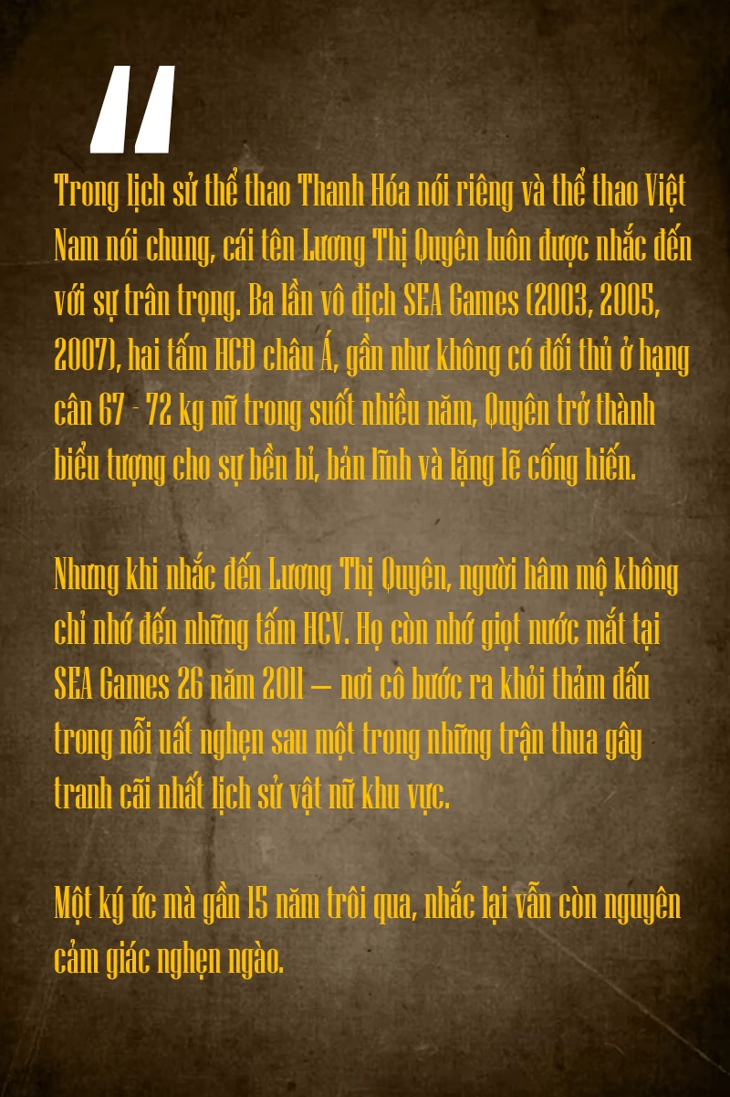 Giọt nước mắt trên thảm đấu và ký ức không quên của “nữ hoàng” vật xứ Thanh