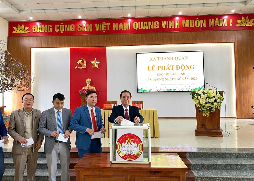 Xã Thanh Quân phát động ủng hộ “Sổ tiết kiệm”, trao quà động viên tân binh nhập ngũ năm 2026