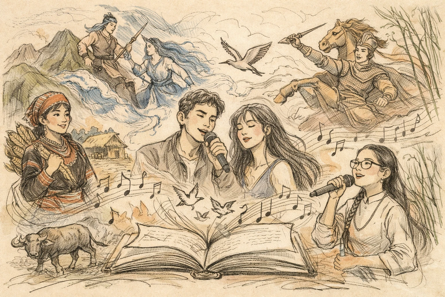 Khi lời văn ngân lên câu hát