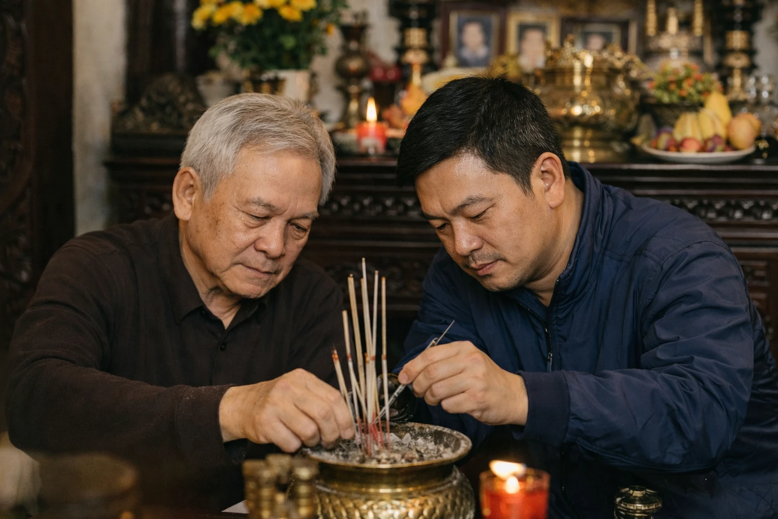 Bao sái ban thờ - giữ mạch ấm trong nếp nhà