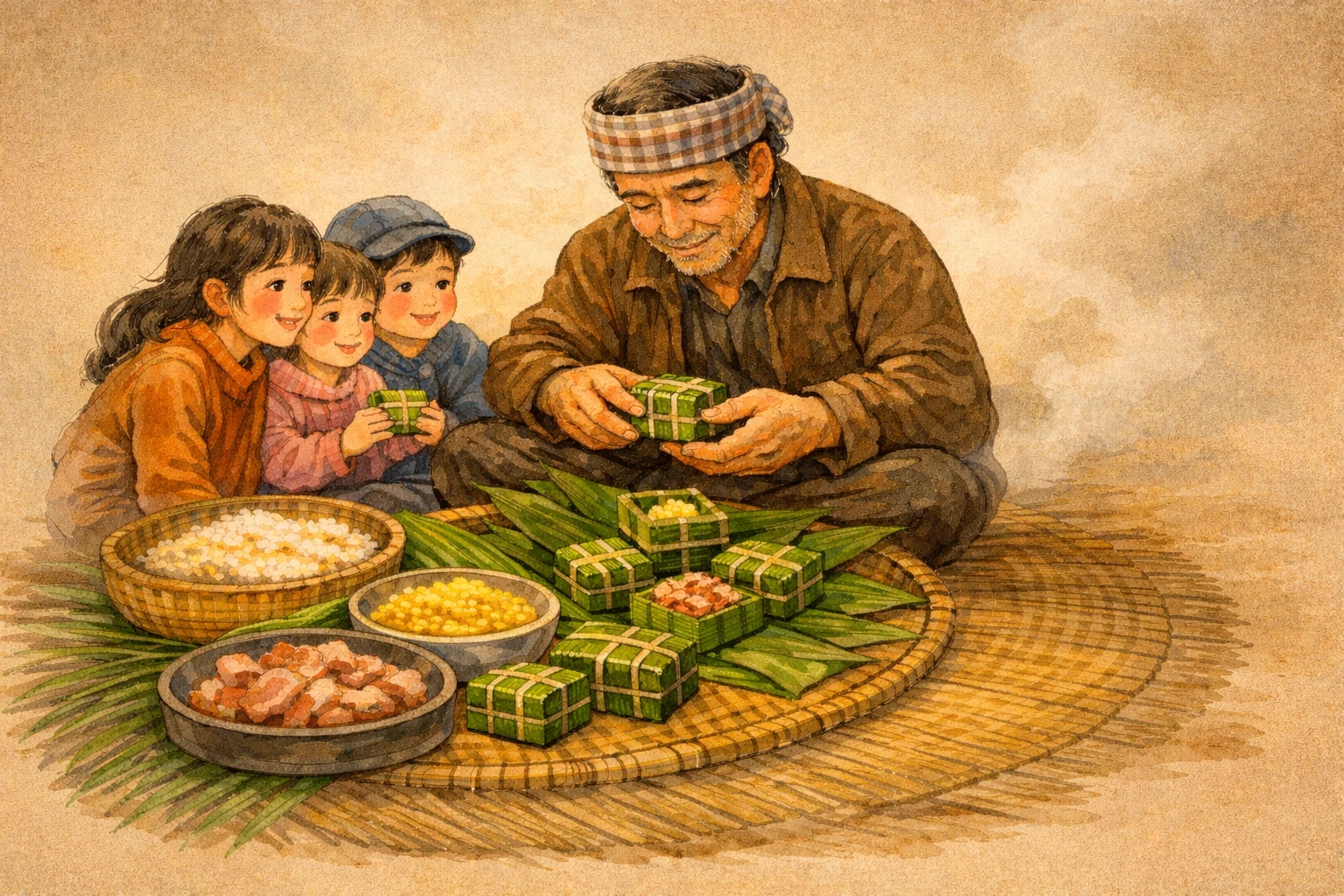 Cặp bánh chưng tí hon