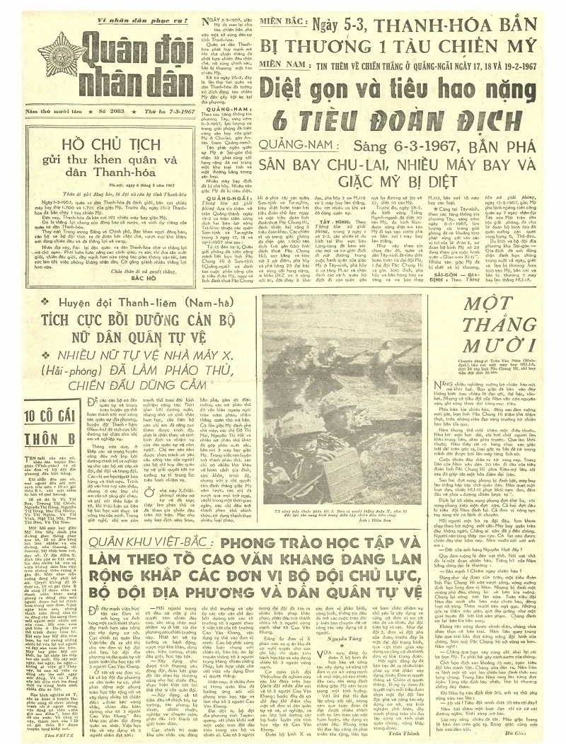 Ngày này năm xưa (7/3): Bác Hồ gửi thư khen quân và dân Thanh Hóa