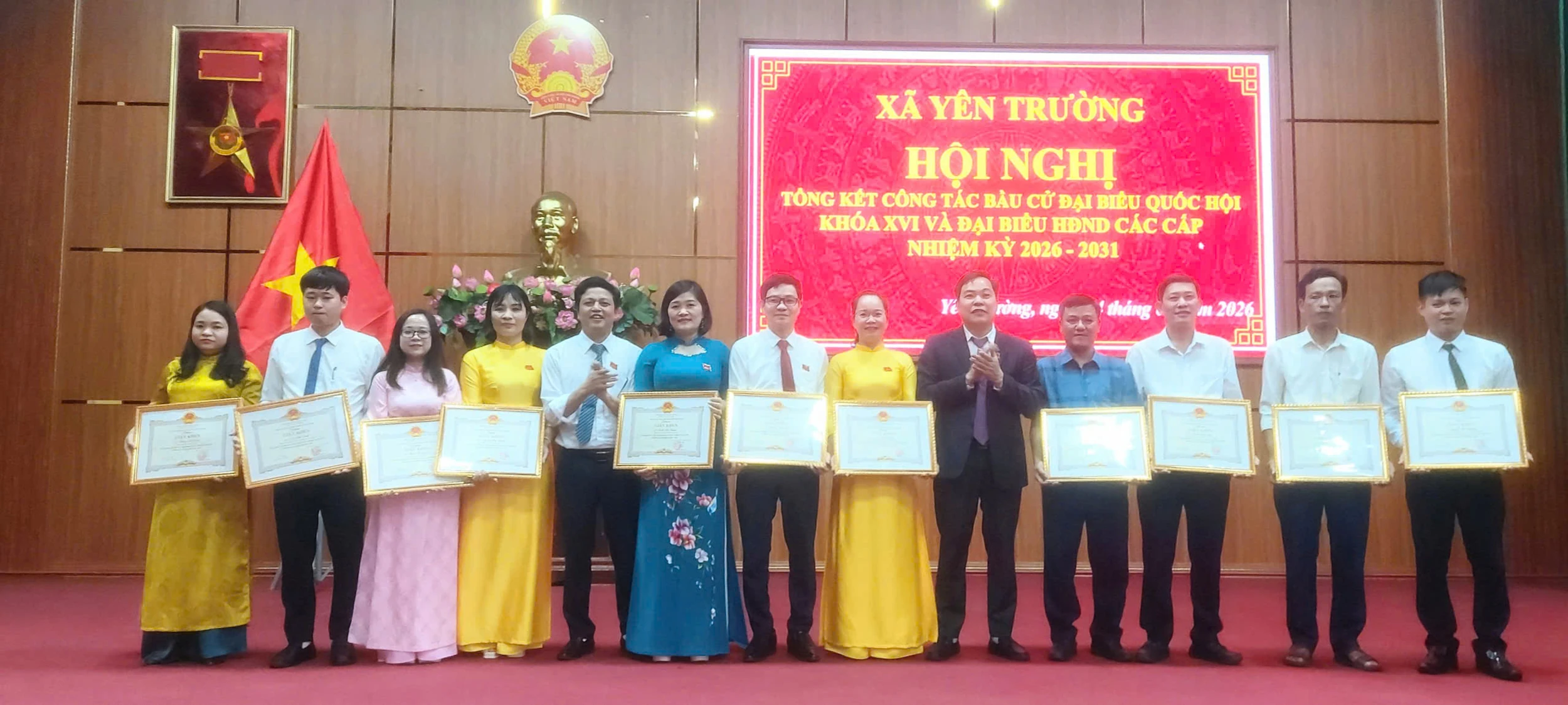 Xã Yên Trường tổ chức hội nghị tổng kết công tác bầu cử ĐBQH khóa XVI và HĐND các cấp