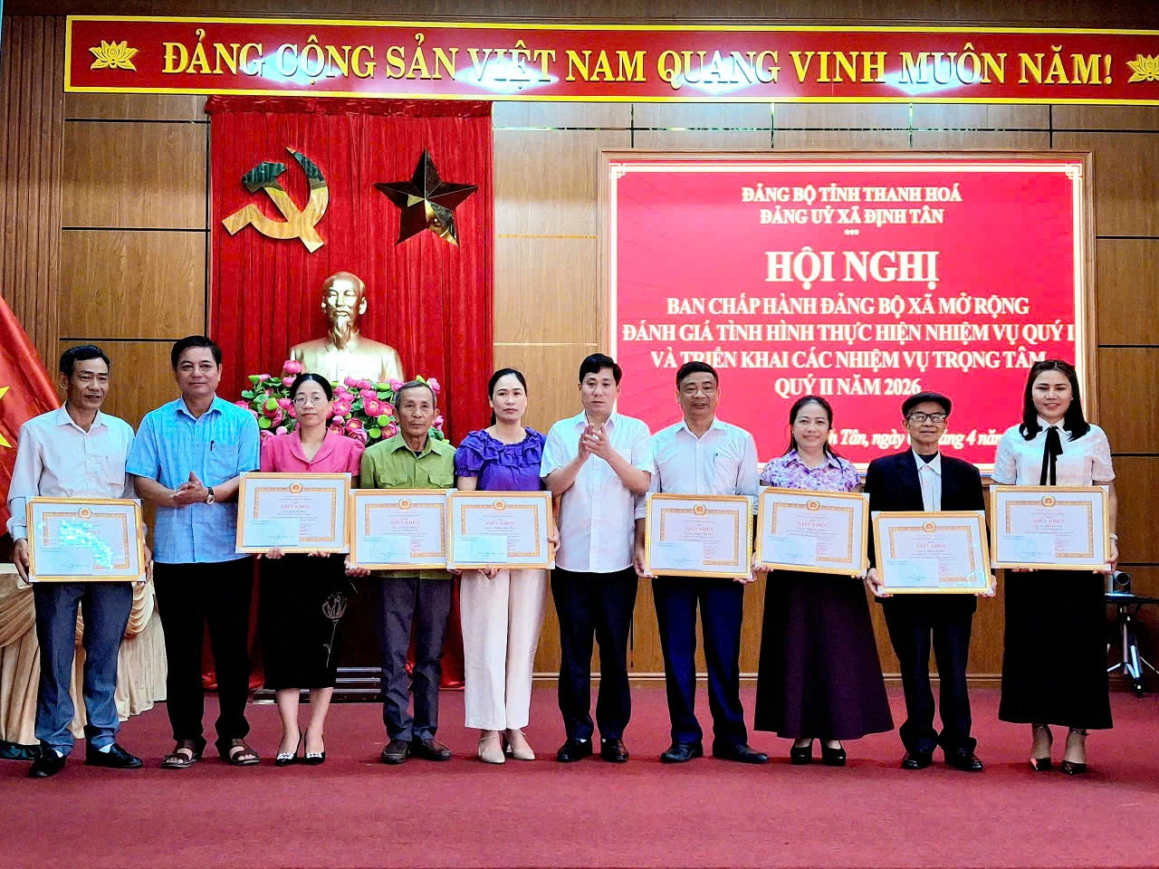 Quý I/2026, tổng thu ngân sách xã Định Tân ước đạt hơn 58 tỷ đồng