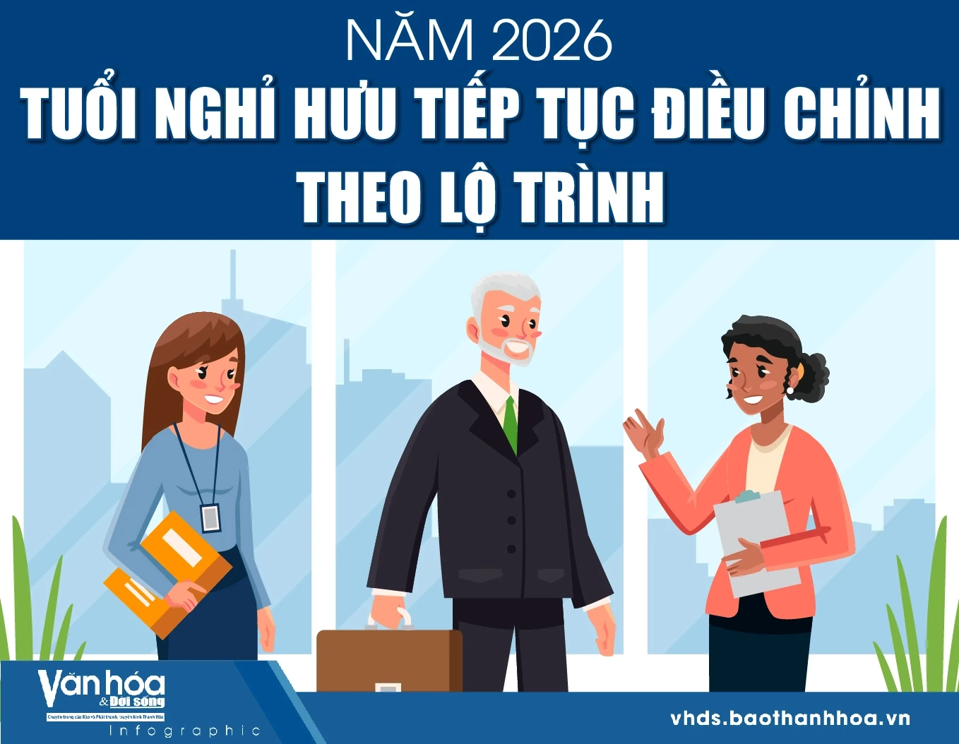 [Infographics] Năm 2026, tuổi nghỉ hưu tiếp tục điều chỉnh theo lộ trình