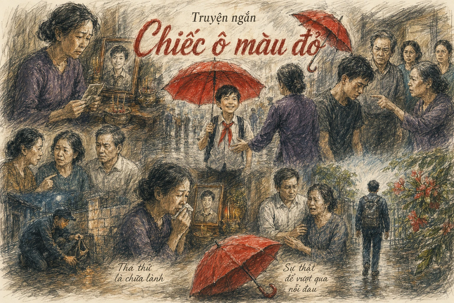 Truyện ngắn: Chiếc ô màu đỏ