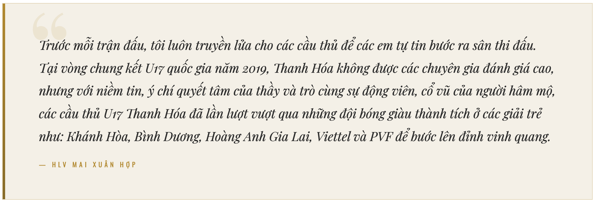 HLV Mai Xuân Hợp và những ký ức thăng hoa cùng bóng đá Thanh Hoá