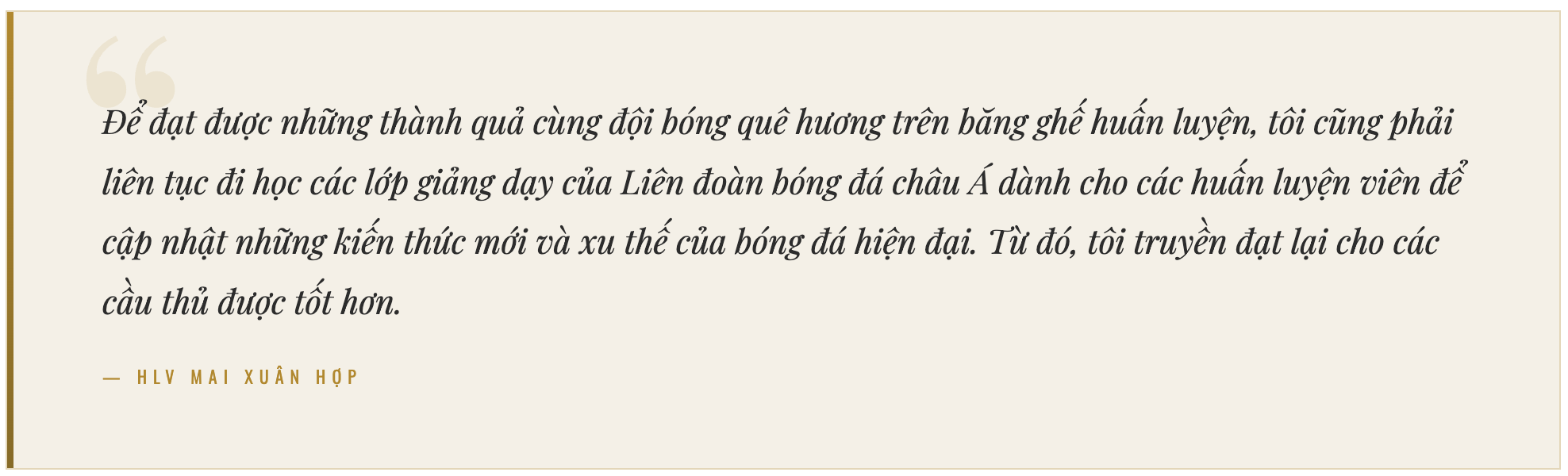 HLV Mai Xuân Hợp và những ký ức thăng hoa cùng bóng đá Thanh Hoá